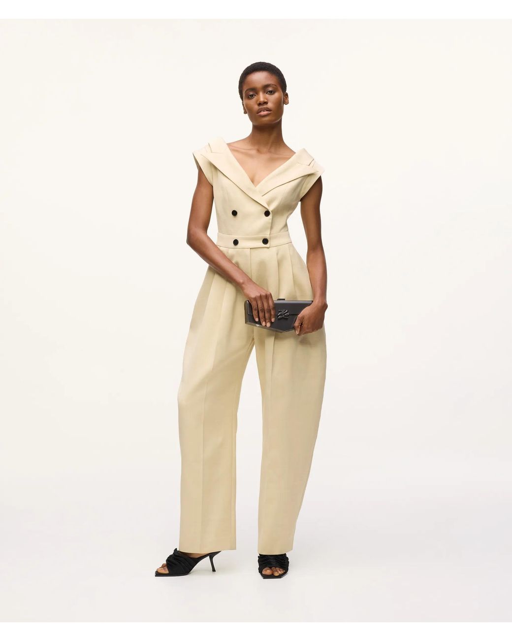 Karl Lagerfeld Natural Kl Studio Tailored Jumpsuit