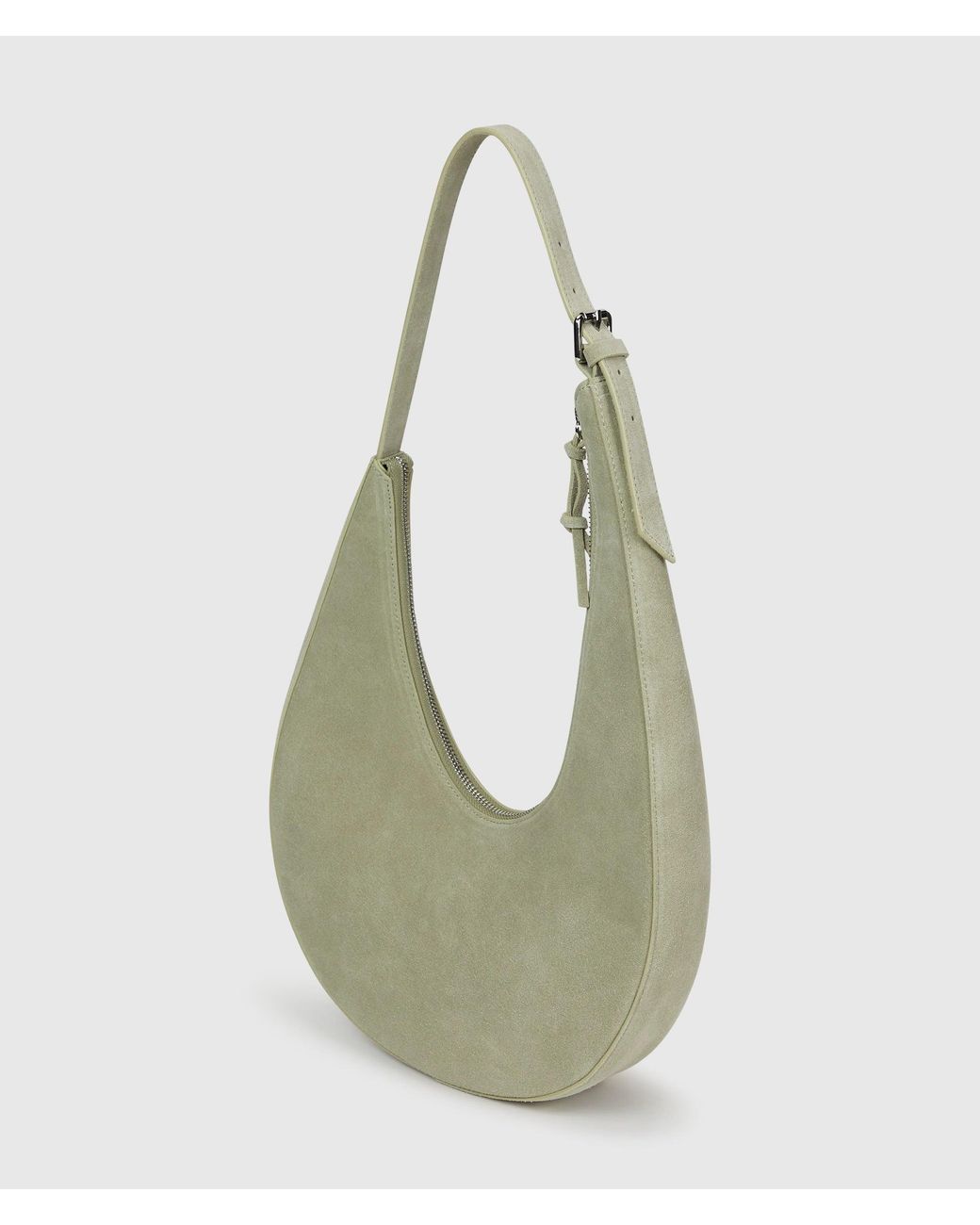 KL Jeans Green Rounded Suede Hobo Bag