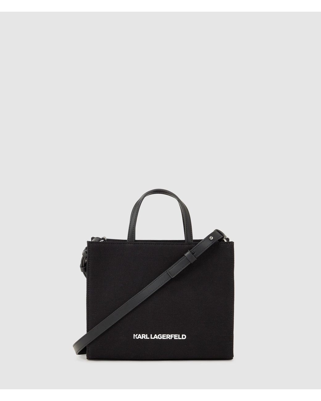 Karl Lagerfeld Black Ikon All-Over-Print Tote Bag