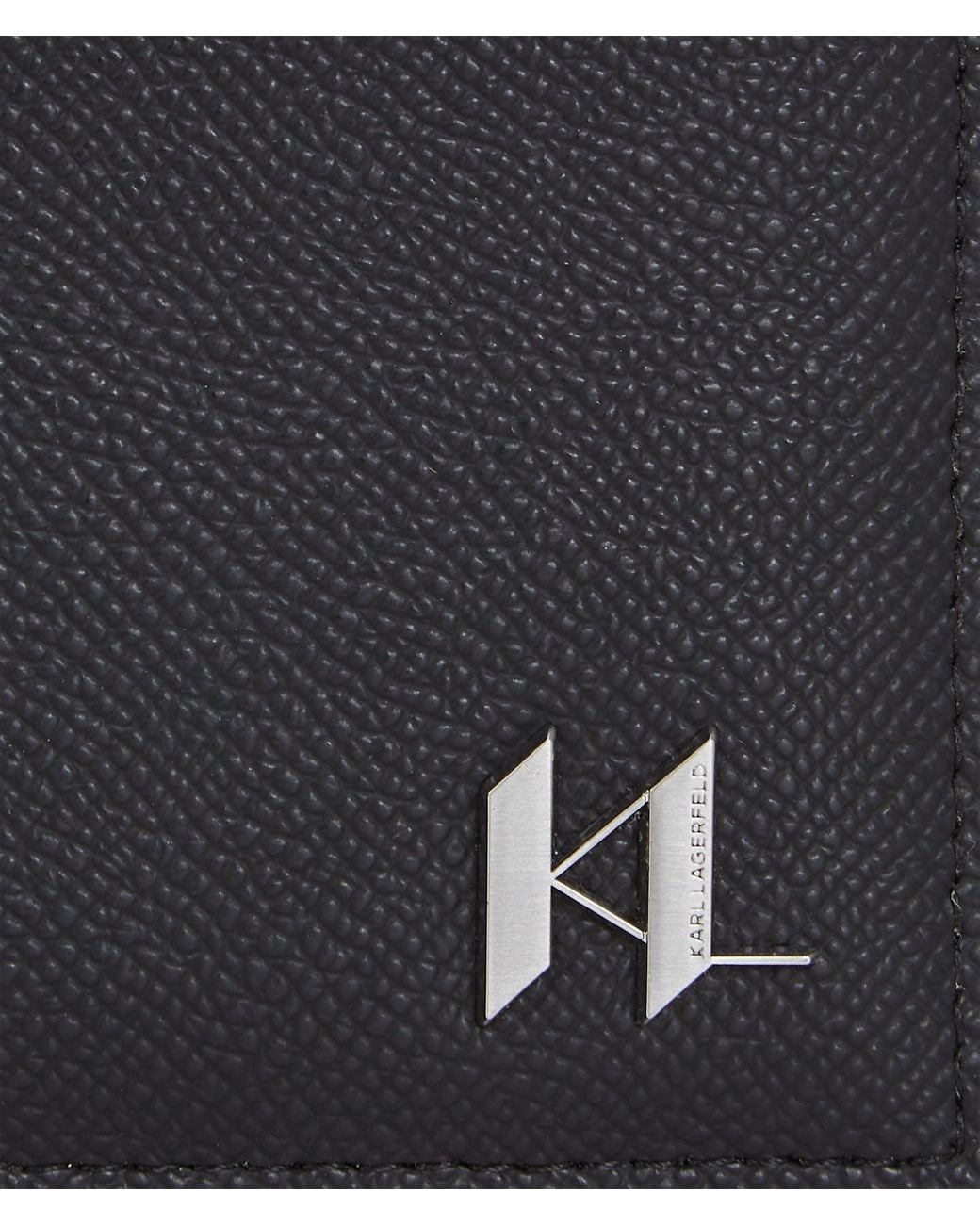 Karl Lagerfeld Black K/Monogram Leather Wallet for men