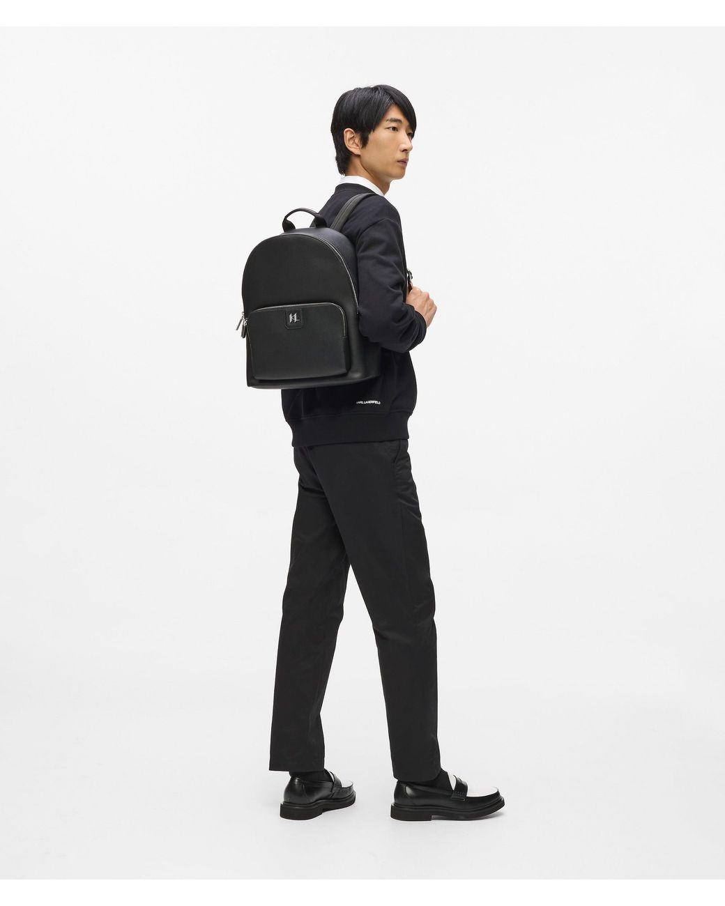 Sac À Dos En Cuir K/Monogram, Homme, Taille Karl Lagerfeld pour homme en coloris Black