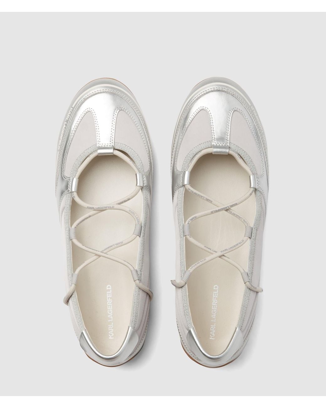 Karl Lagerfeld White Altia Ballerina Flats