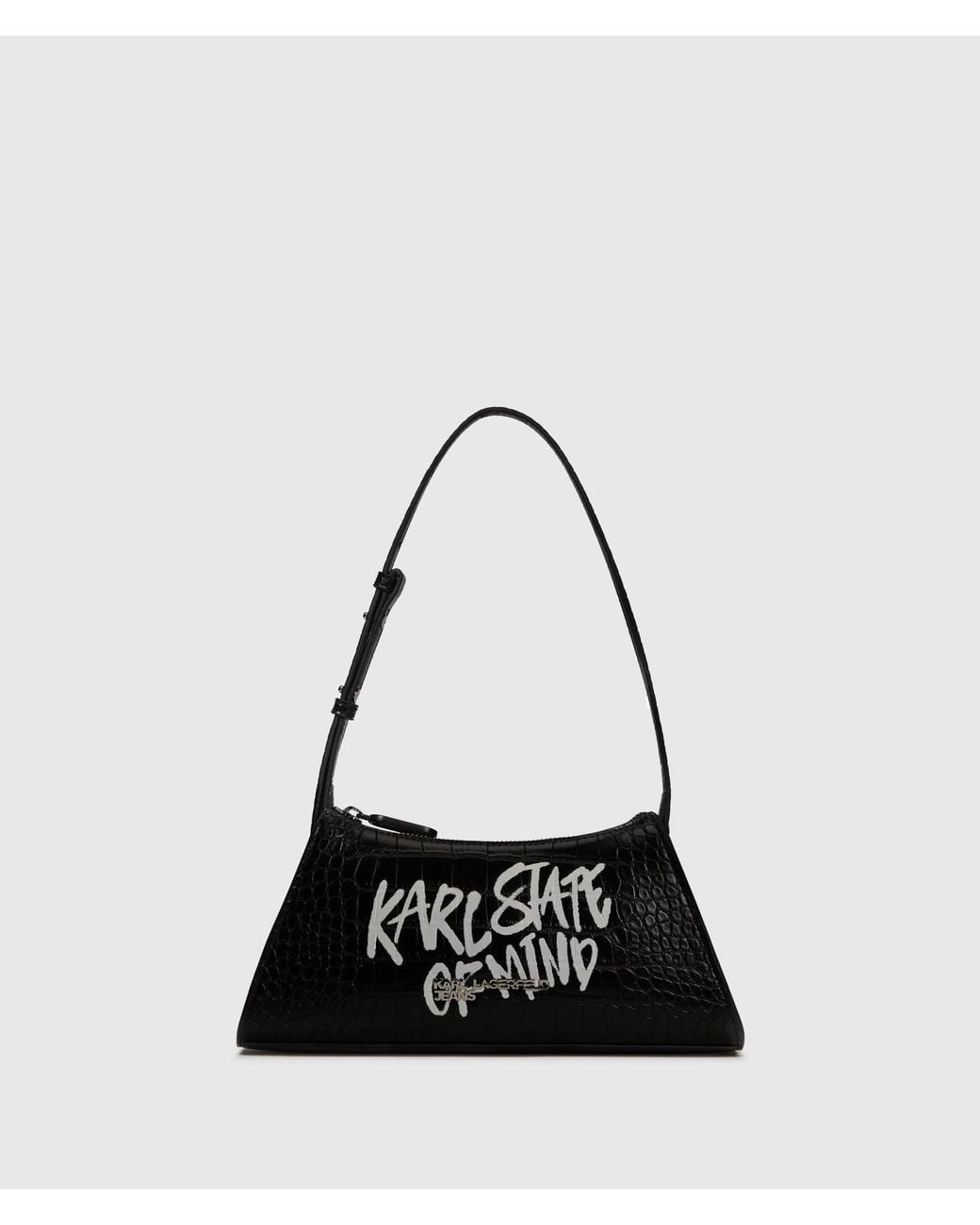 KL Jeans Black Karl Quote Small Shoulder Bag
