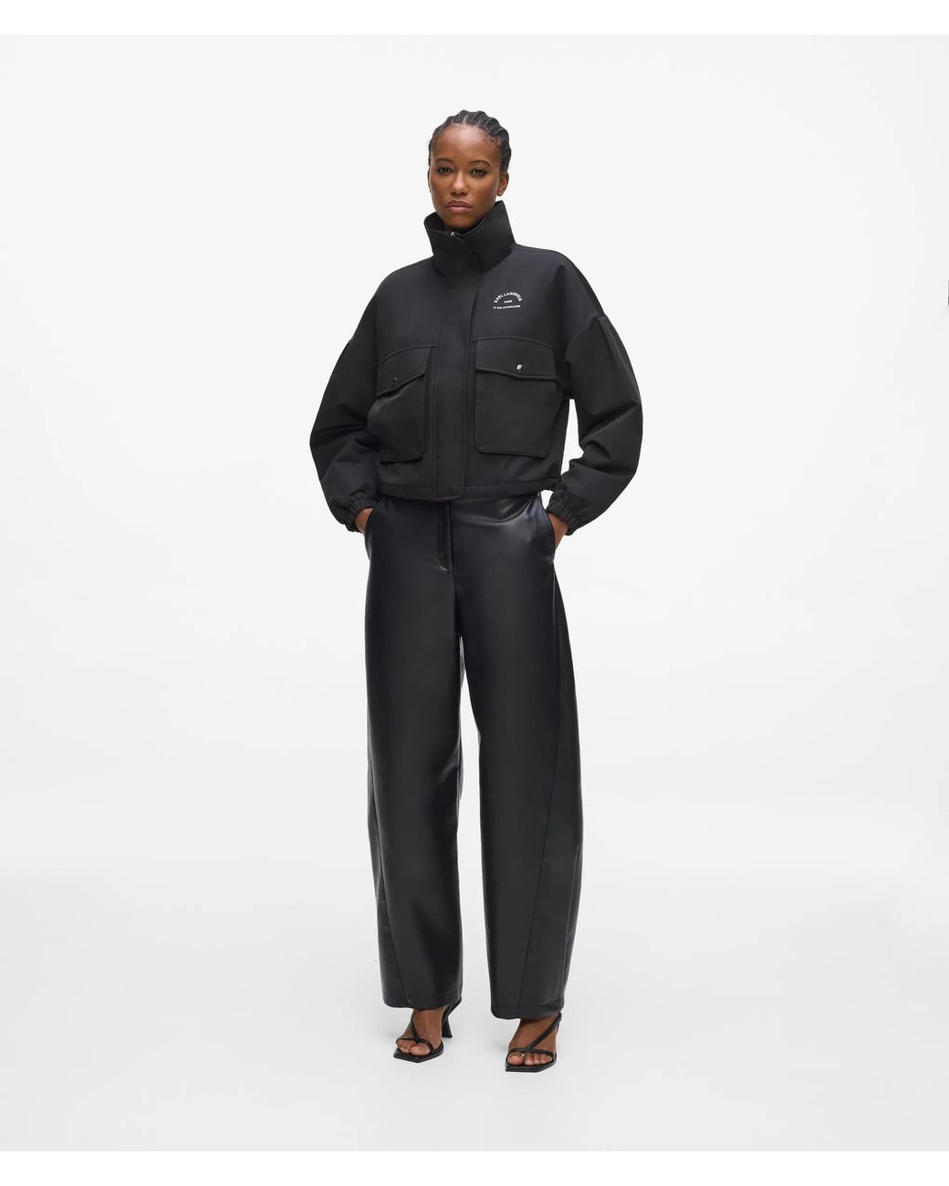 Karl Lagerfeld Black Rue St-Guillaume Short Parka Jacket
