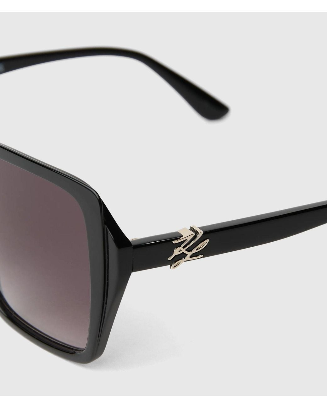 Karl Lagerfeld Black Autograph Square Sunglasses
