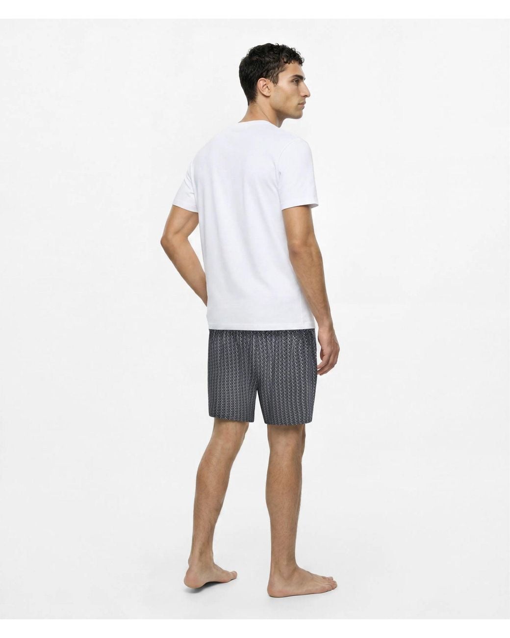 Karl Lagerfeld White Ikon Short Pajama Set for men