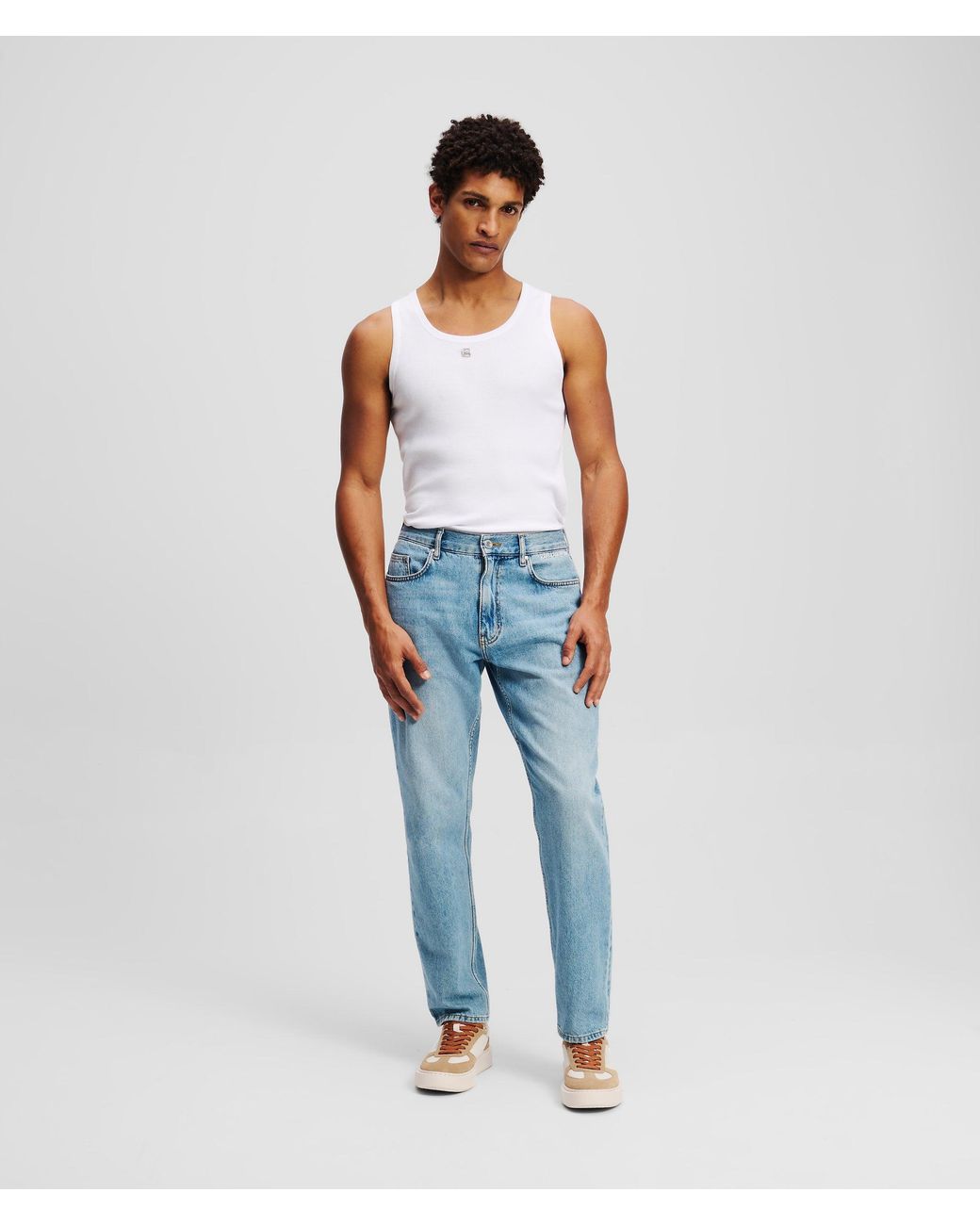 Karl Lagerfeld Blue Logo Tapered Jeans for men