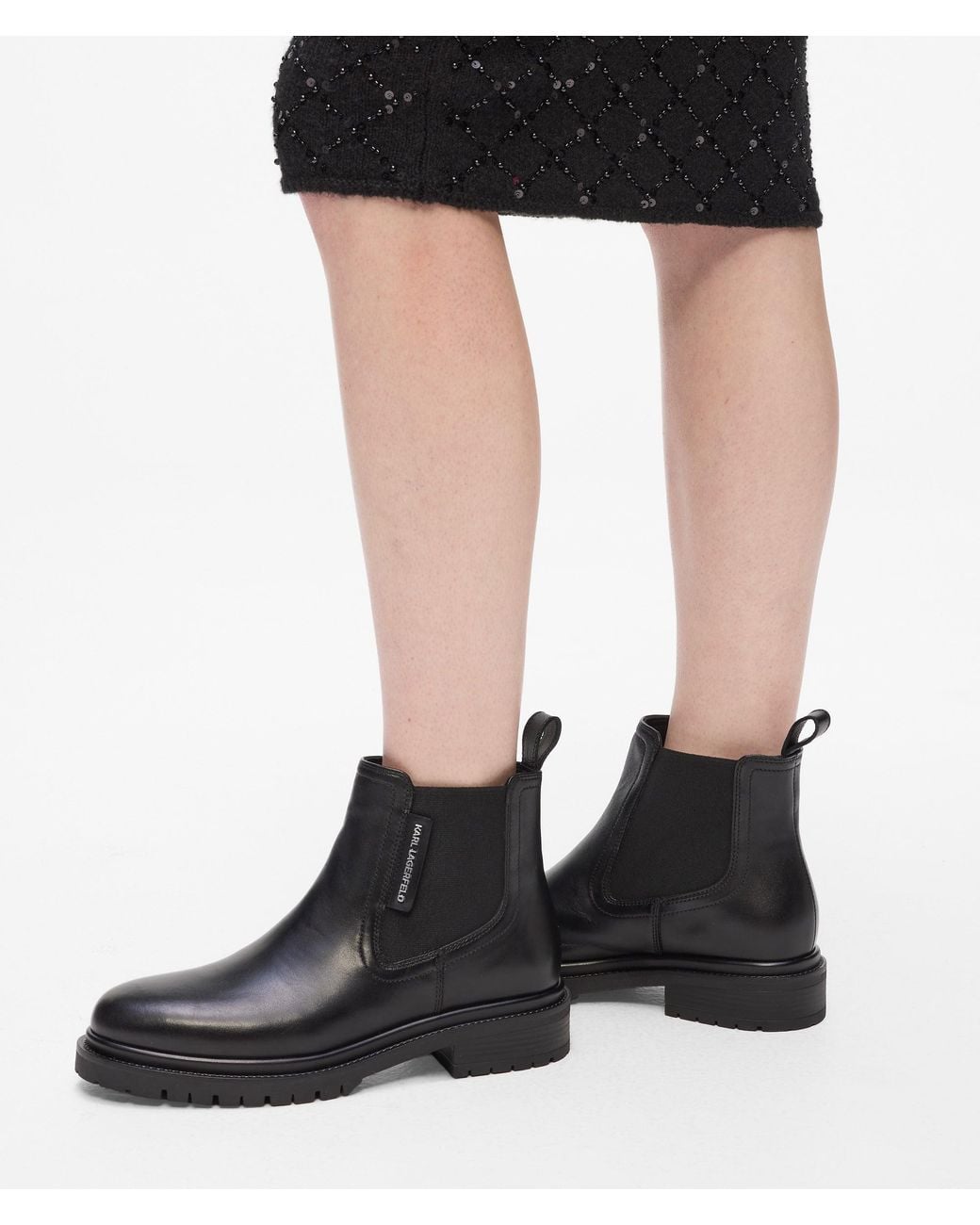 Karl Lagerfeld Black Binky Ankle Boots
