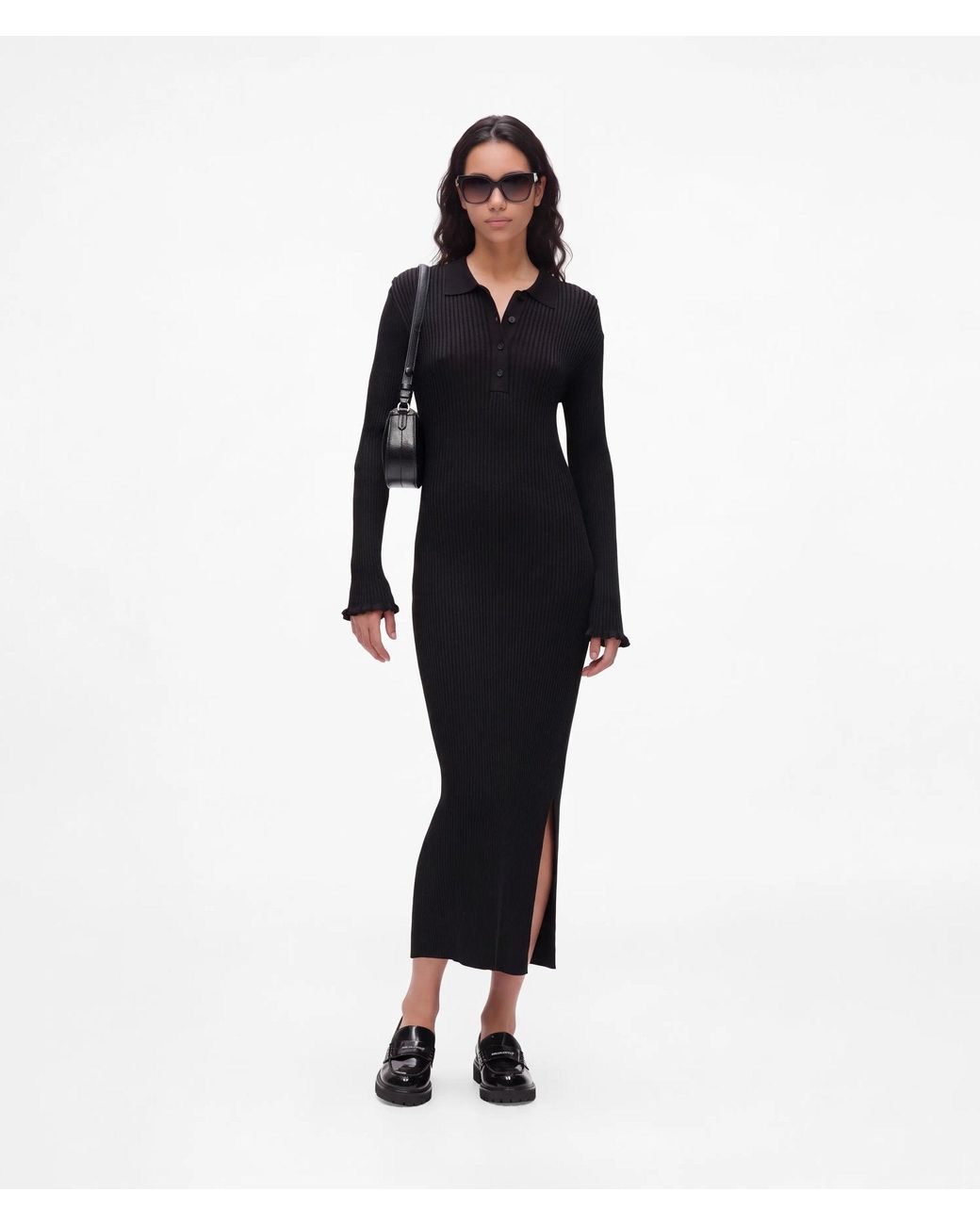 KL Jeans Black Long-Sleeved Polo Dress