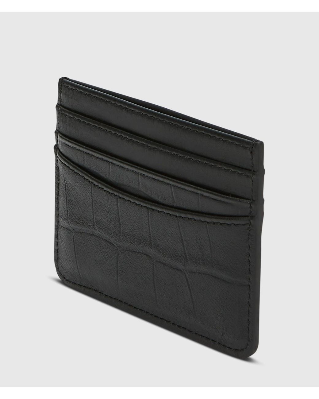 Karl Lagerfeld Black K/Croc Leather Cardholder for men