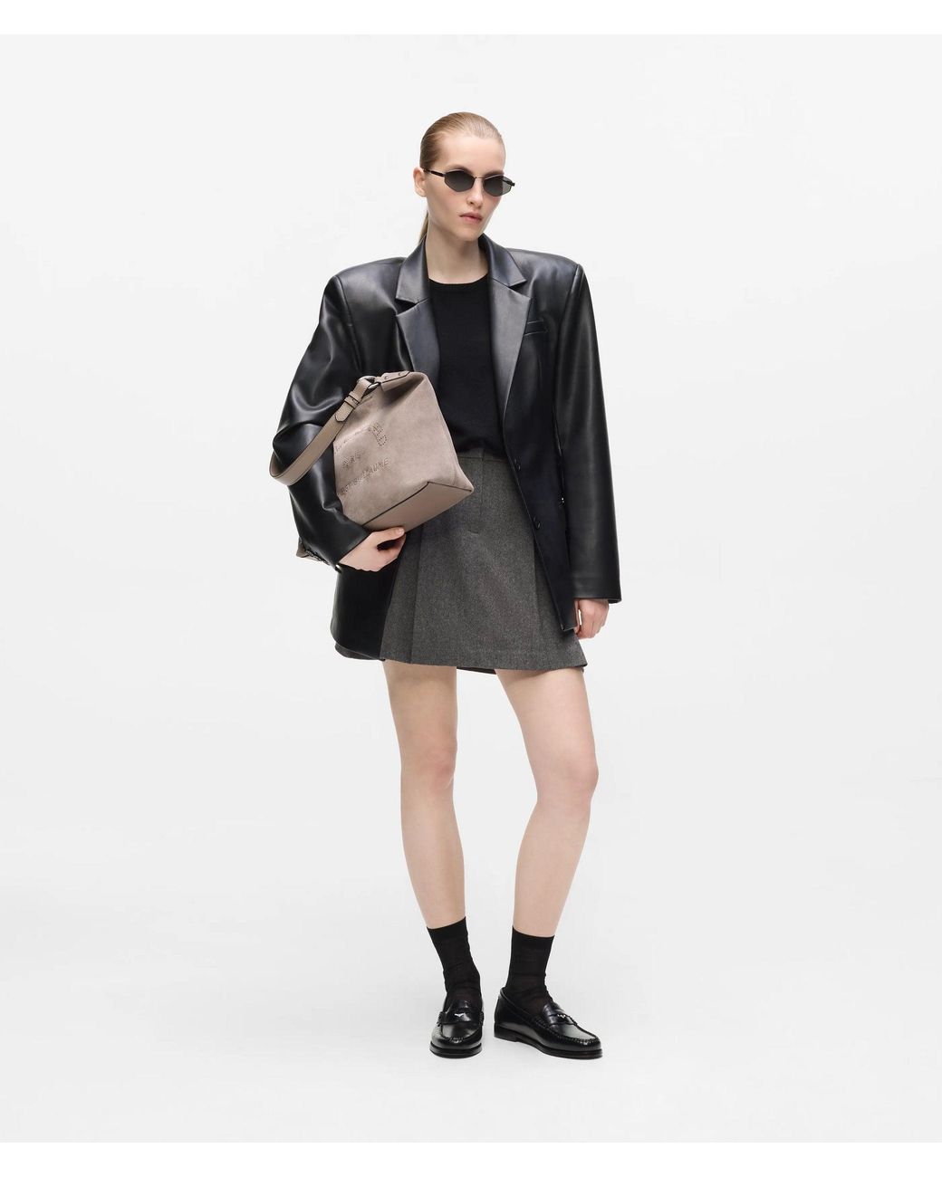 Karl Lagerfeld Gray K/Daily Suede Hobo Bag