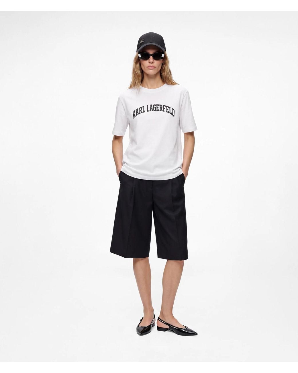 Karl Lagerfeld White Collegiate Logo T-Shirt