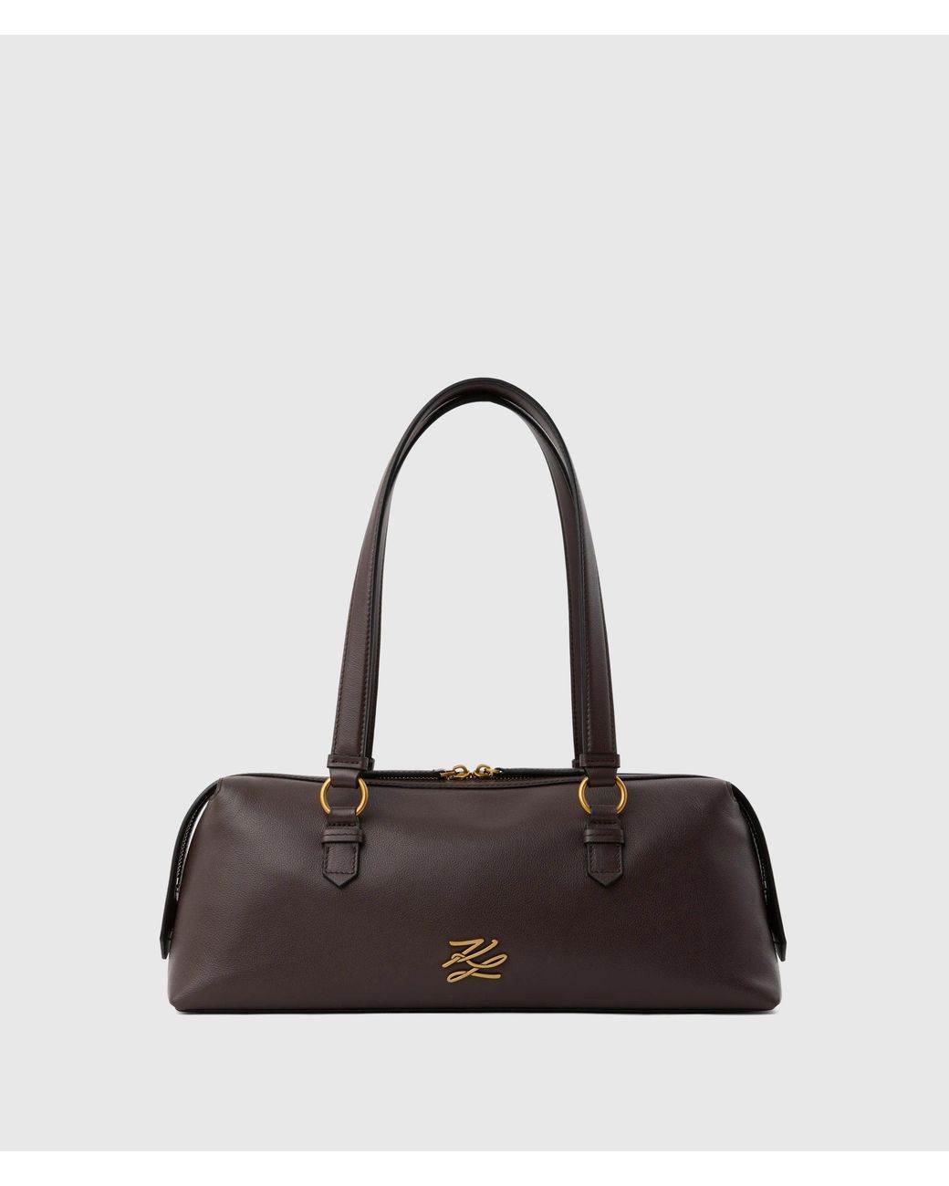 Karl Lagerfeld White K/Autograph Medium Bowling Bag