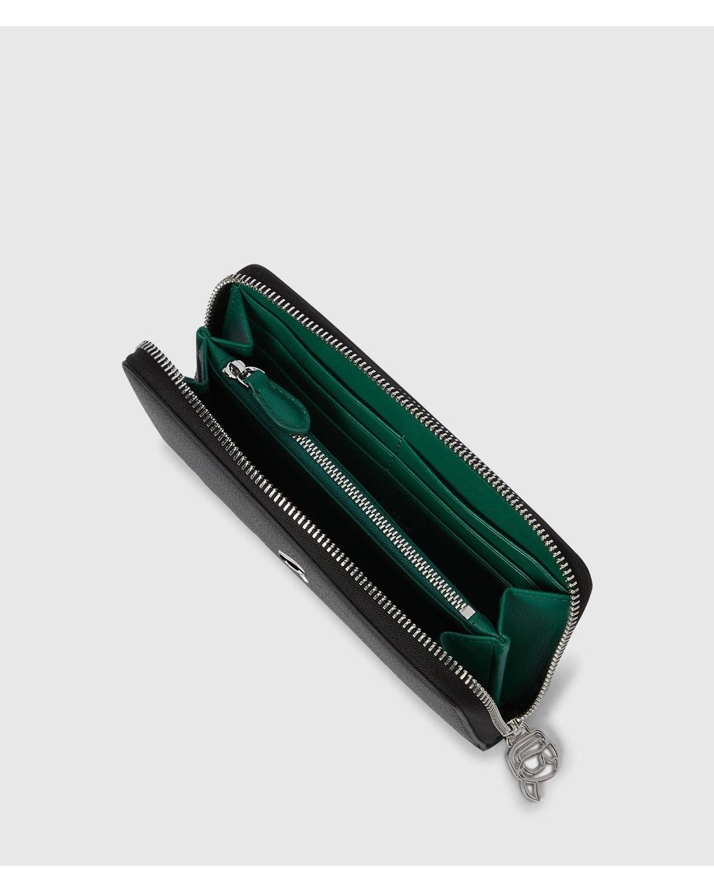 Karl Lagerfeld Black Ikon Pebble Continental Wallet