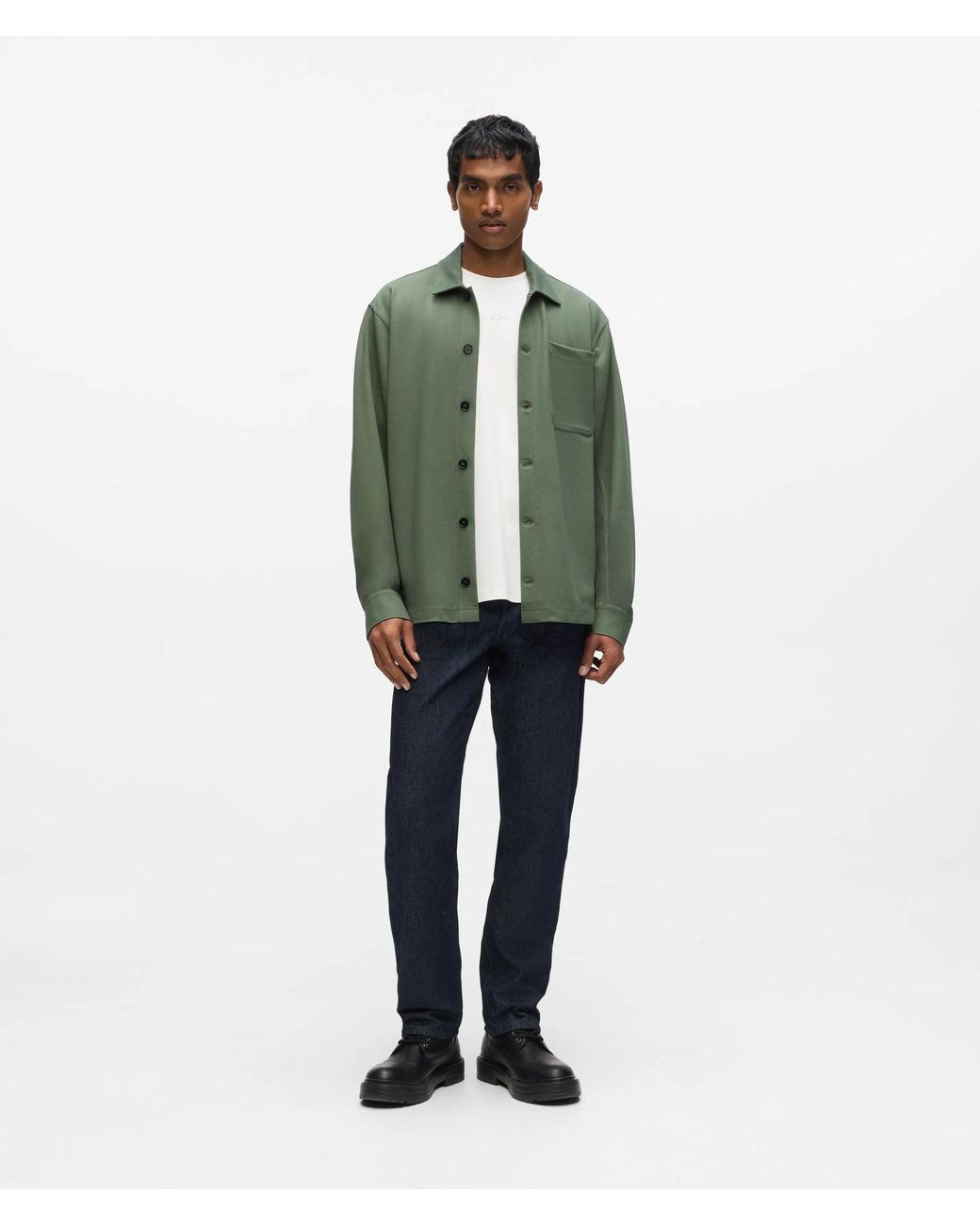 Karl Lagerfeld Green Buttoned Overshirt for men