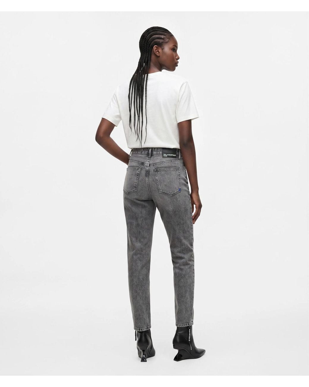 KL Jeans White Cut-Out Mom Jeans