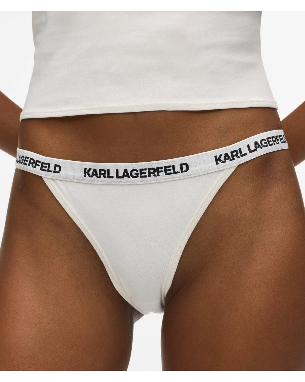 Karl Lagerfeld White Logo Brazilian Briefs – 3-Pack