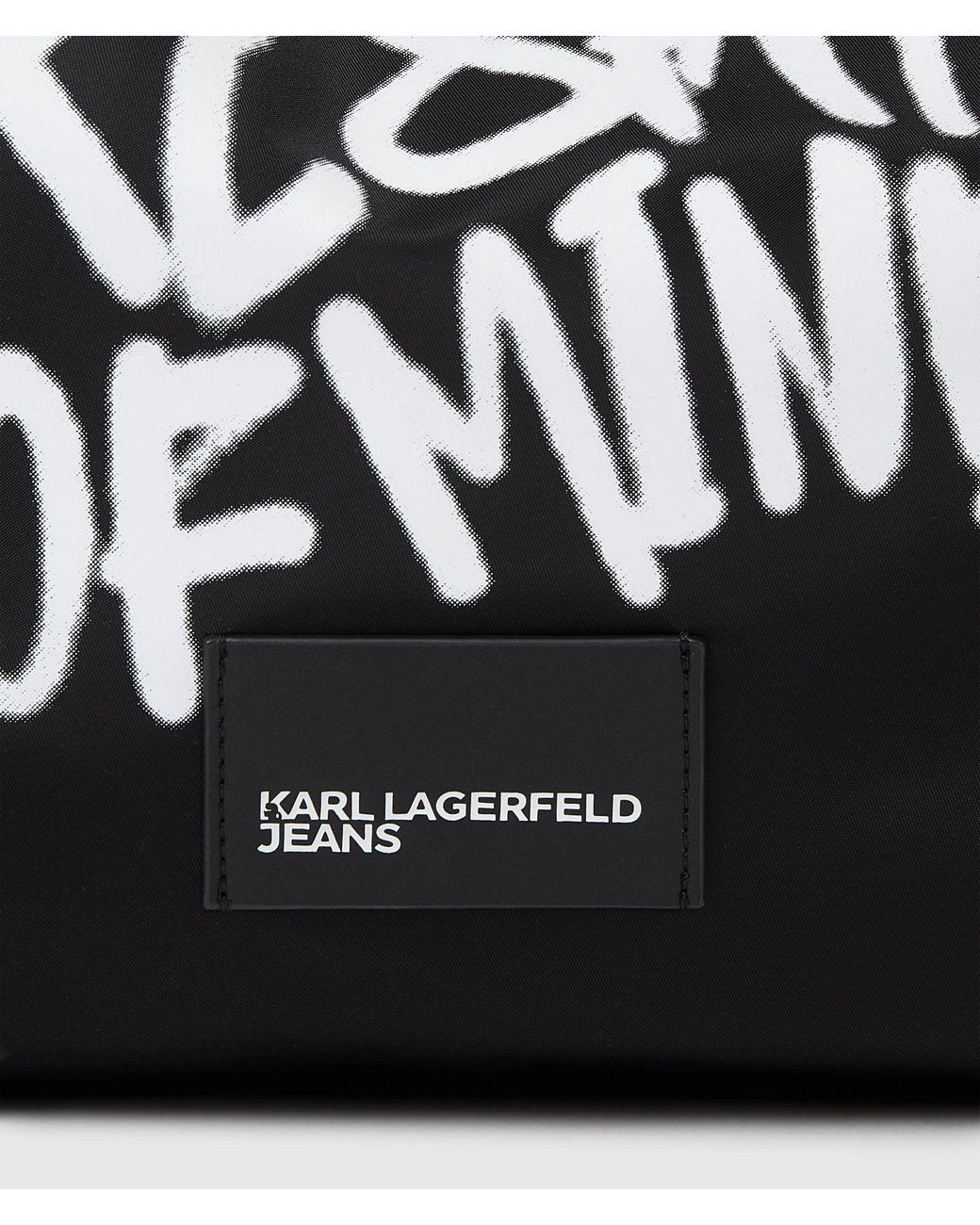 KL Jeans Black Slouchy Karl Quote Tote Bag