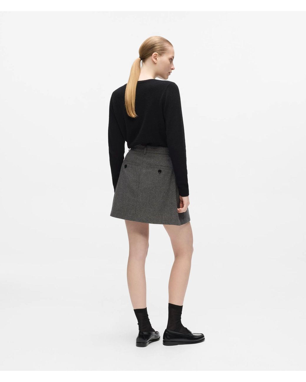 Karl Lagerfeld Black Pleated Mini Skort