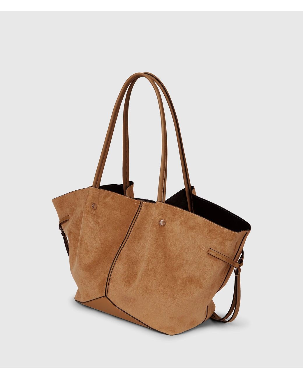 Karl Lagerfeld Brown K/Pierced Large Faux-Suede Tote Bag