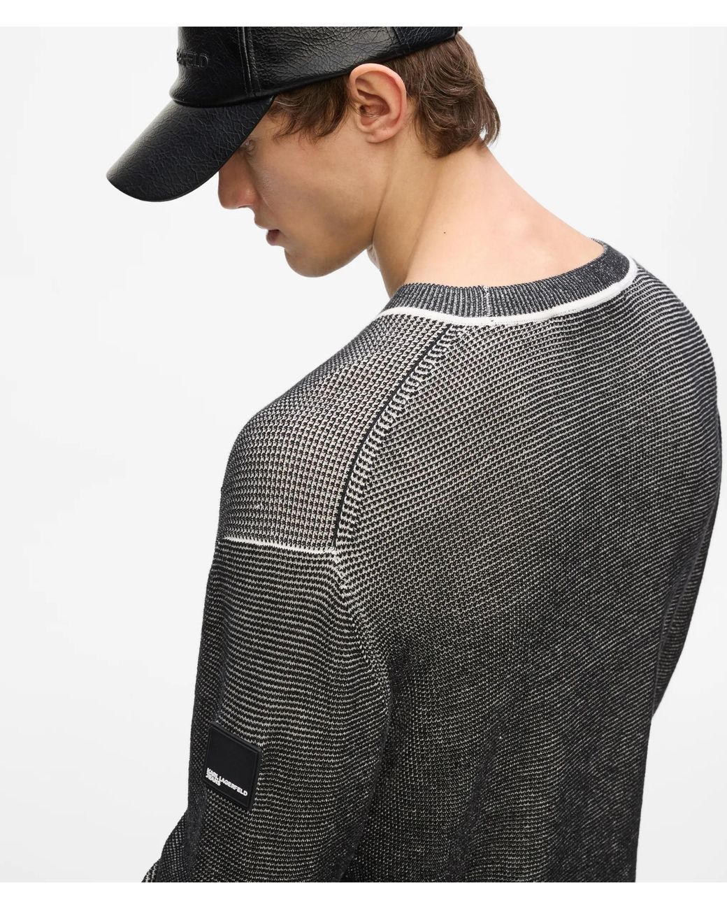 KL Jeans Gray Waffle Knit Sweater for men