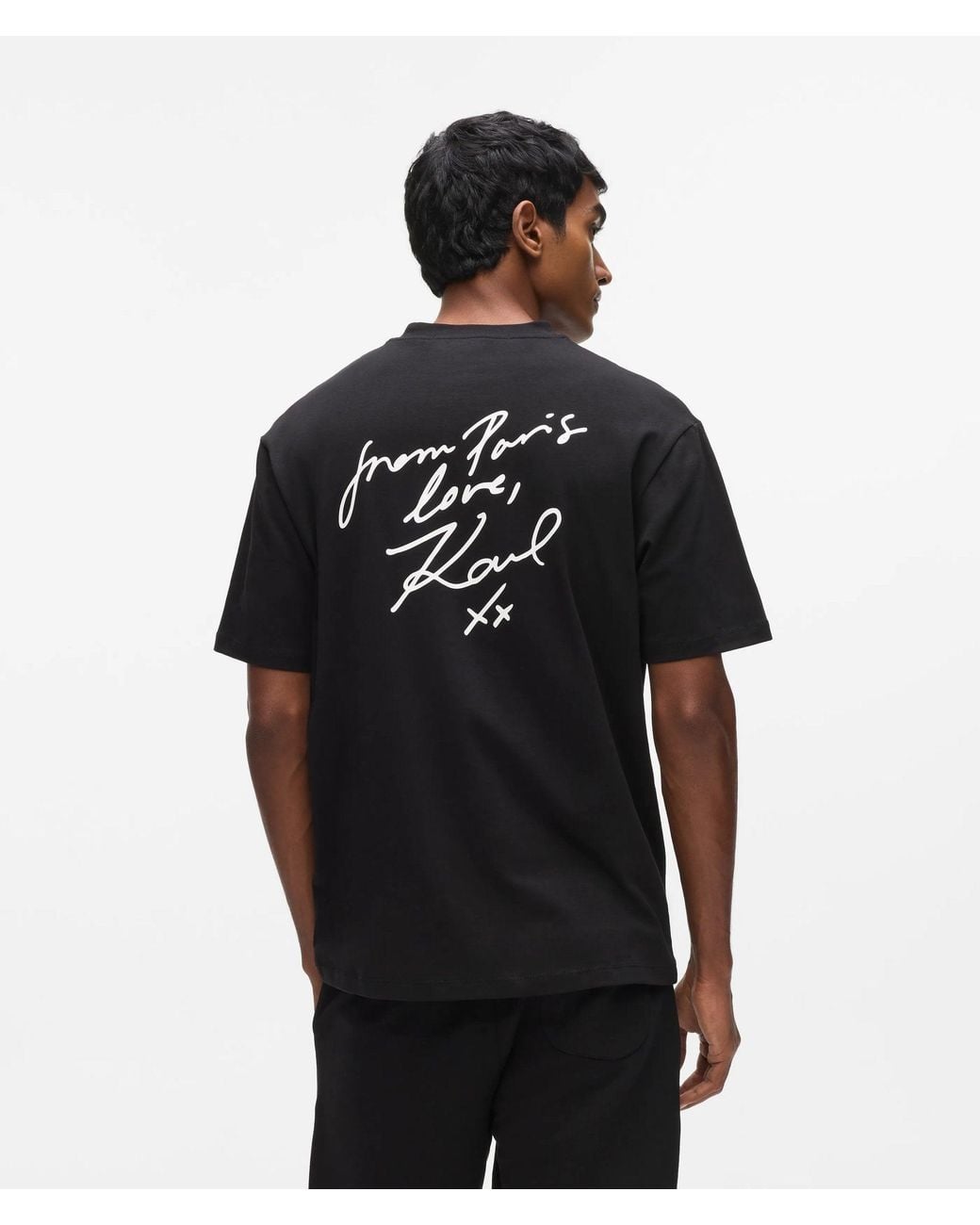 Karl Lagerfeld Black From Paris With Love T-Shirt for men