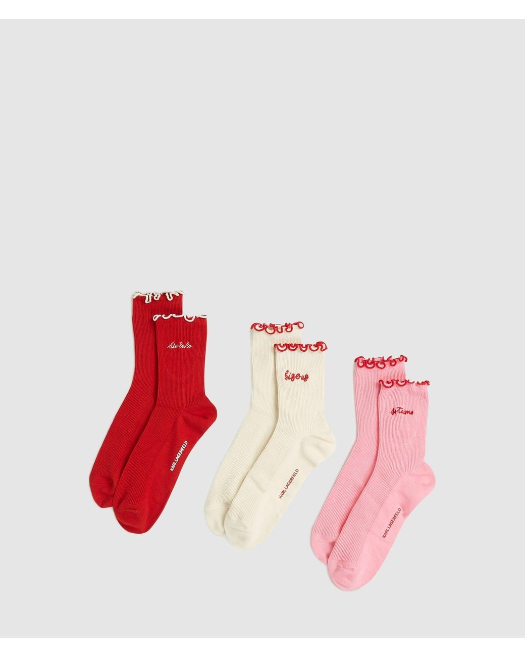 Karl Lagerfeld Red Love Notes Socks – 3-Pack