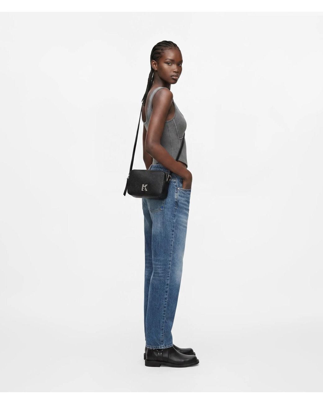 KL Jeans Black K Logo Camera Bag