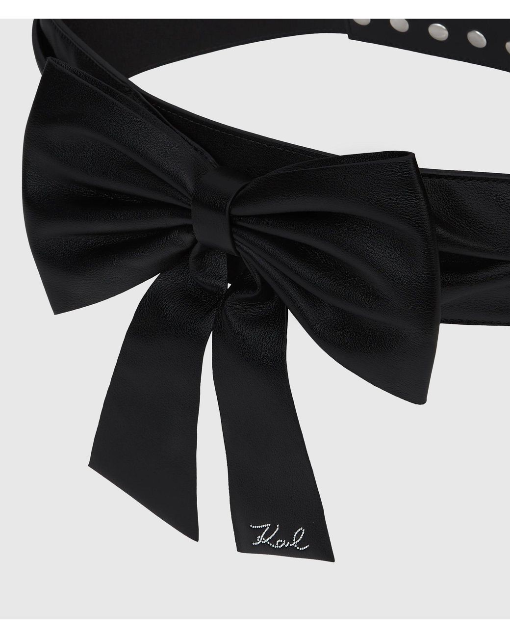 Karl Lagerfeld Black K/Signature Bow Belt