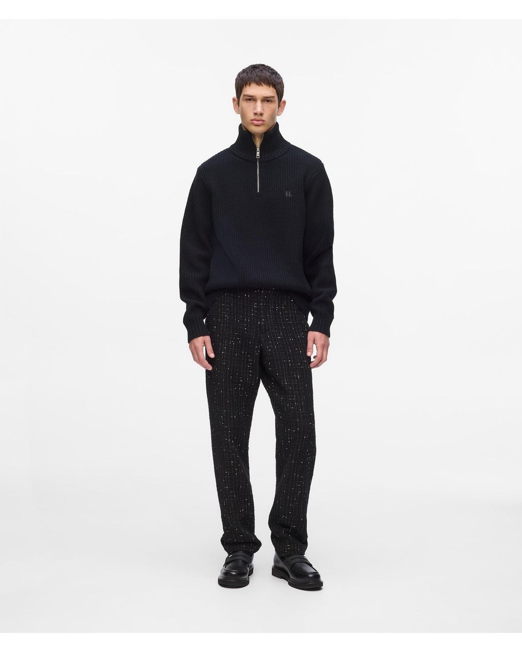 Karl Lagerfeld Blue Half-Zip Turtleneck Sweater for men