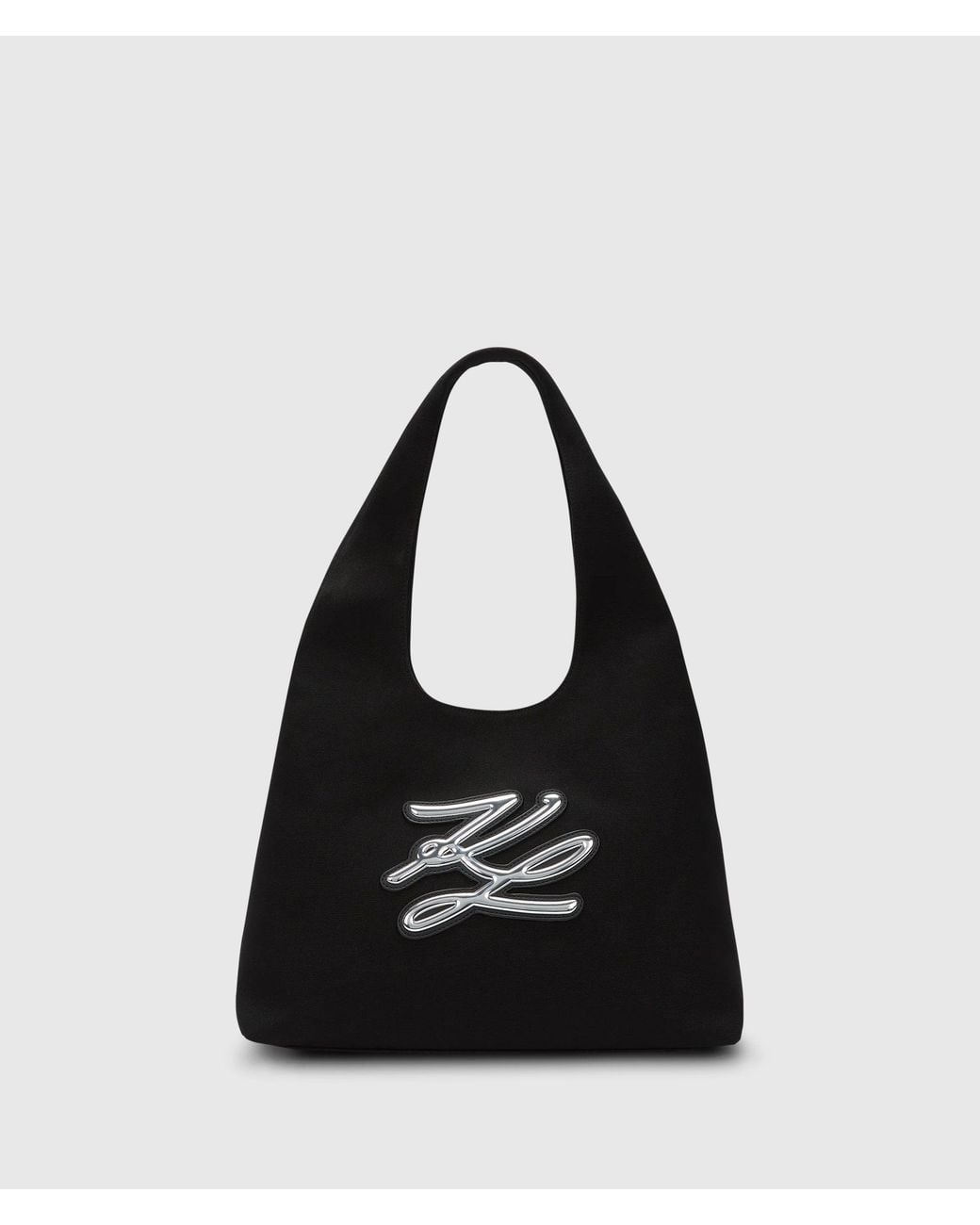 Karl Lagerfeld Black K/Autograph Medium Hobo Shopper