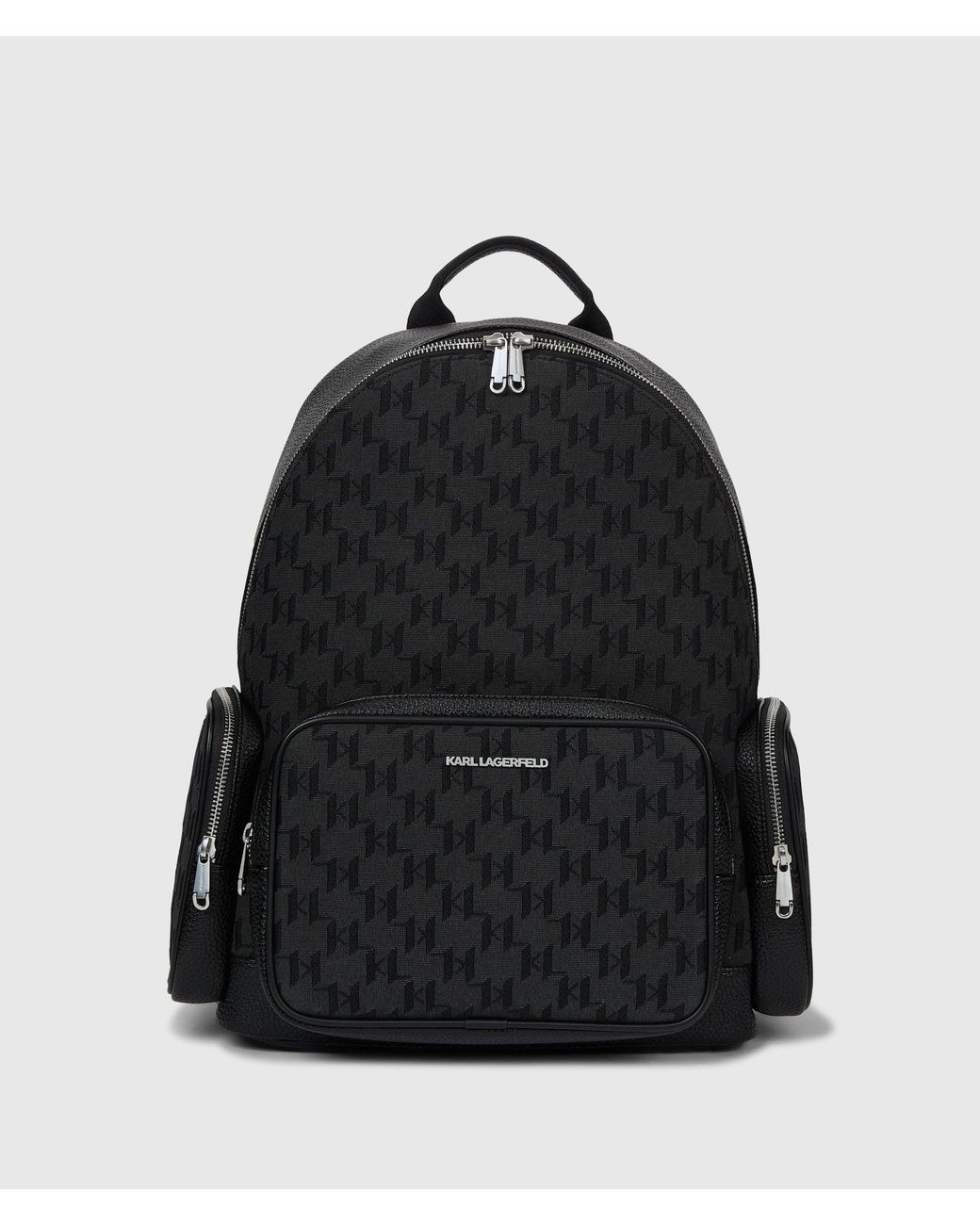 Karl Lagerfeld Black K/Monogram Jacquard Backpack for men
