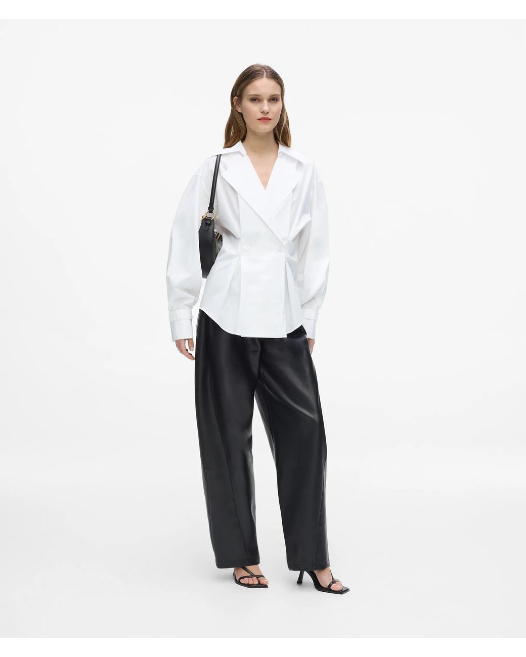 Karl Lagerfeld White Double-Breasted Poplin Shirt