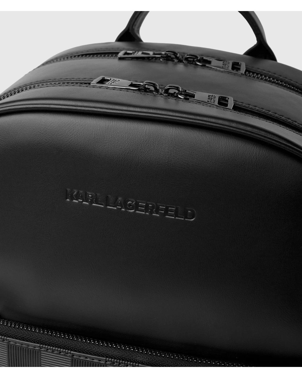 Karl Lagerfeld Black Monogram Checkerboard Backpack for men