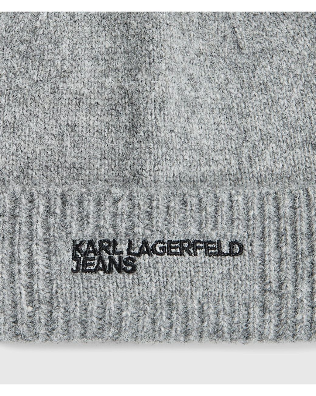 KL Jeans White Melange Beanie And Scarf Gift Set