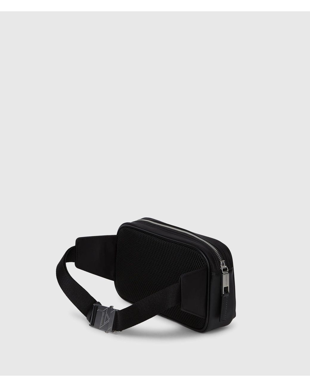 Karl Lagerfeld Black K/Nylon Buckle Belt Bag for men