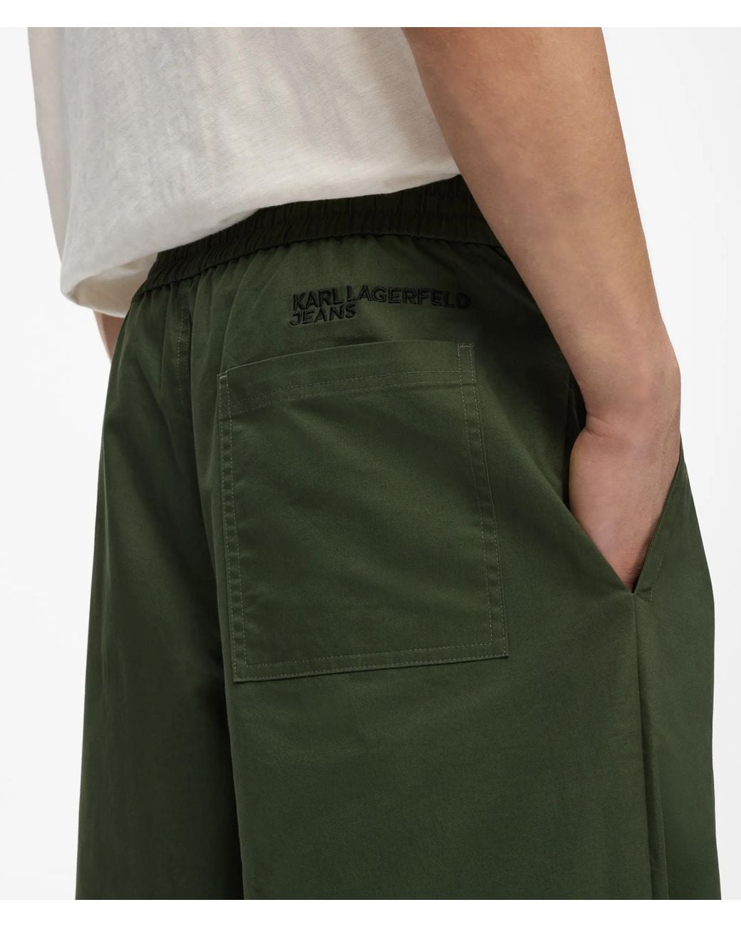KL Jeans Green Drawcord Waist Pants for men