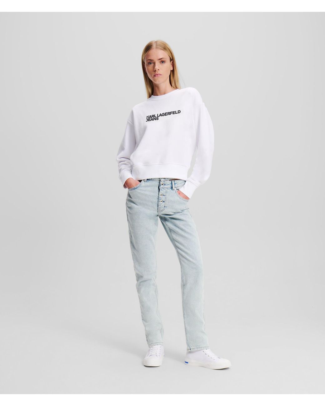 KL Jeans White Logo Sweatshirt