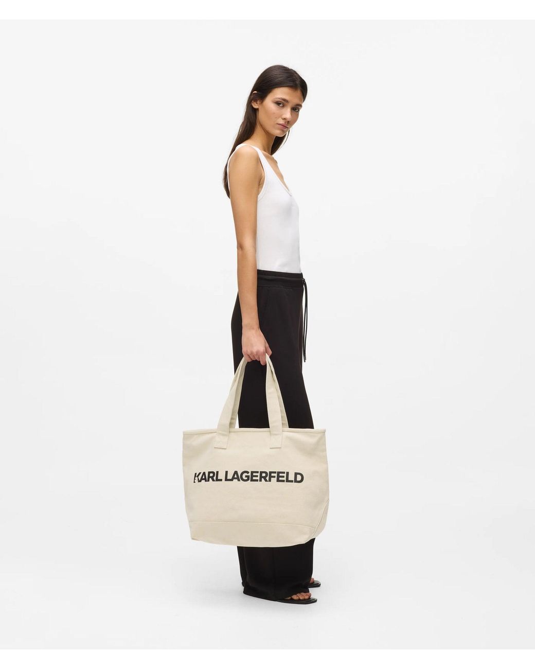 Karl Lagerfeld Natural Logo Extra Large Tote Bag