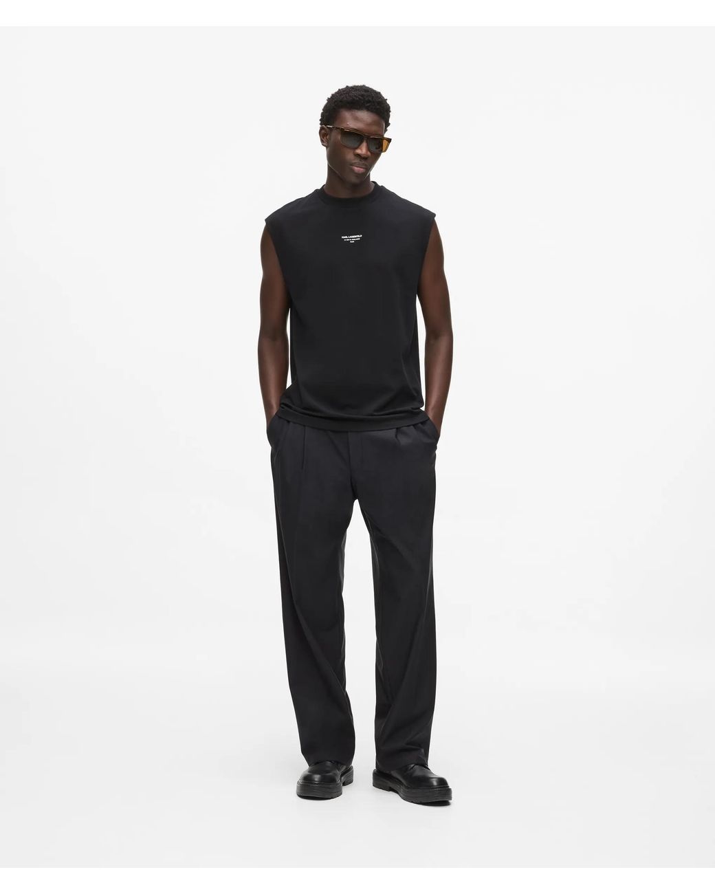 Karl Lagerfeld Black Tank Top for men