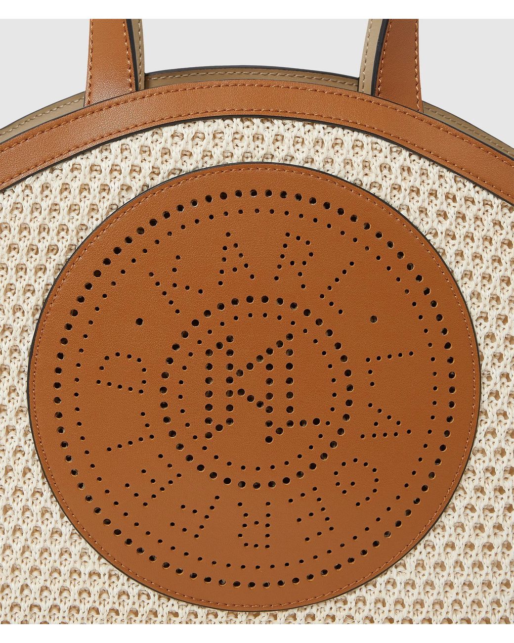 Karl Lagerfeld Brown K/Circle Small Mesh Tote Bag