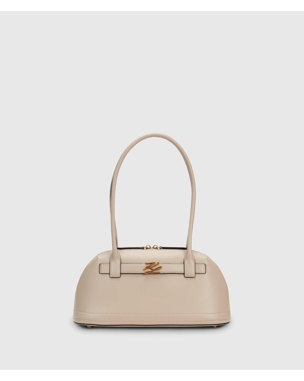 Karl Lagerfeld Natural K/Autograph Medium Bowling Bag