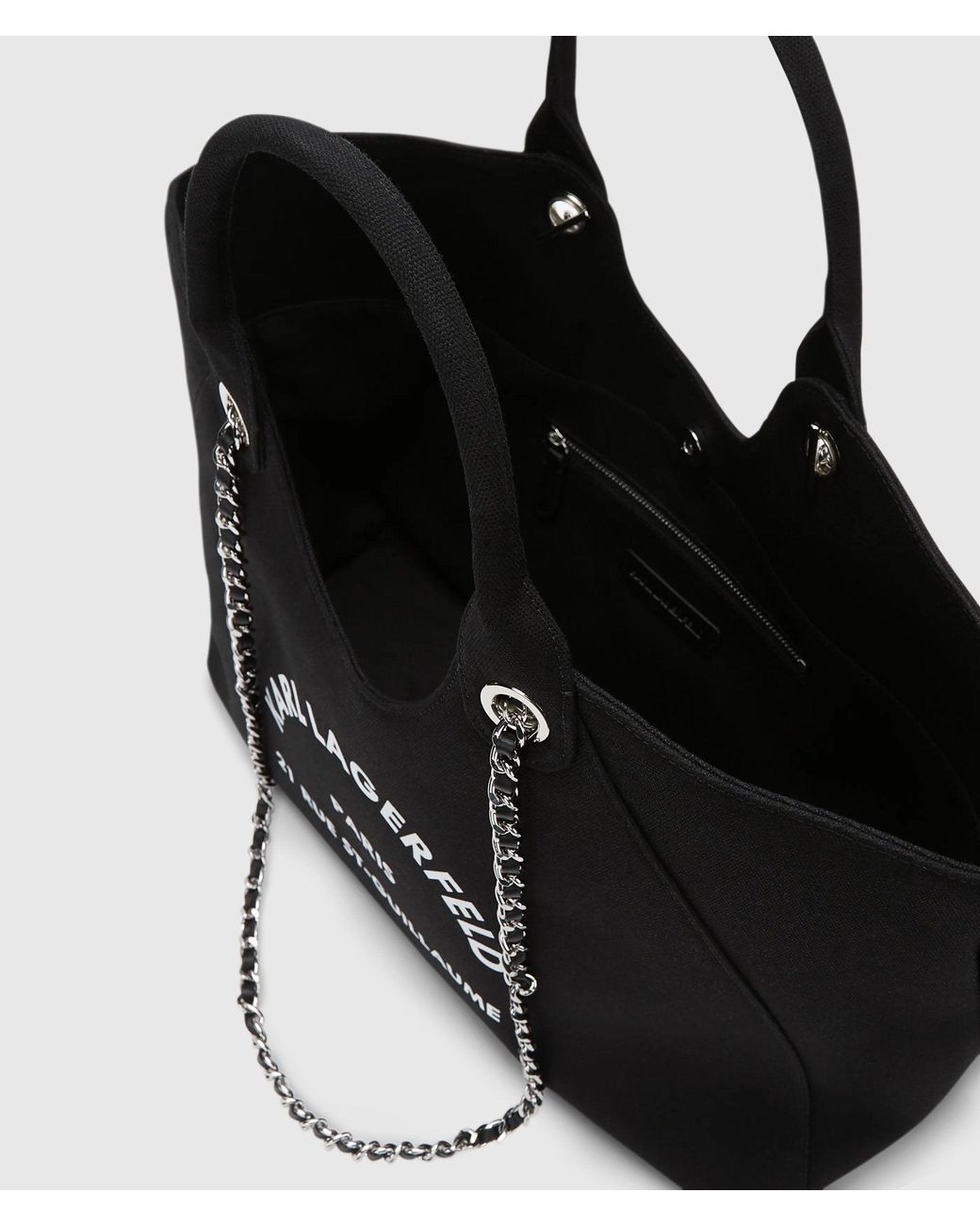 Karl Lagerfeld Black Rue St-Guillaume Chain Shopper