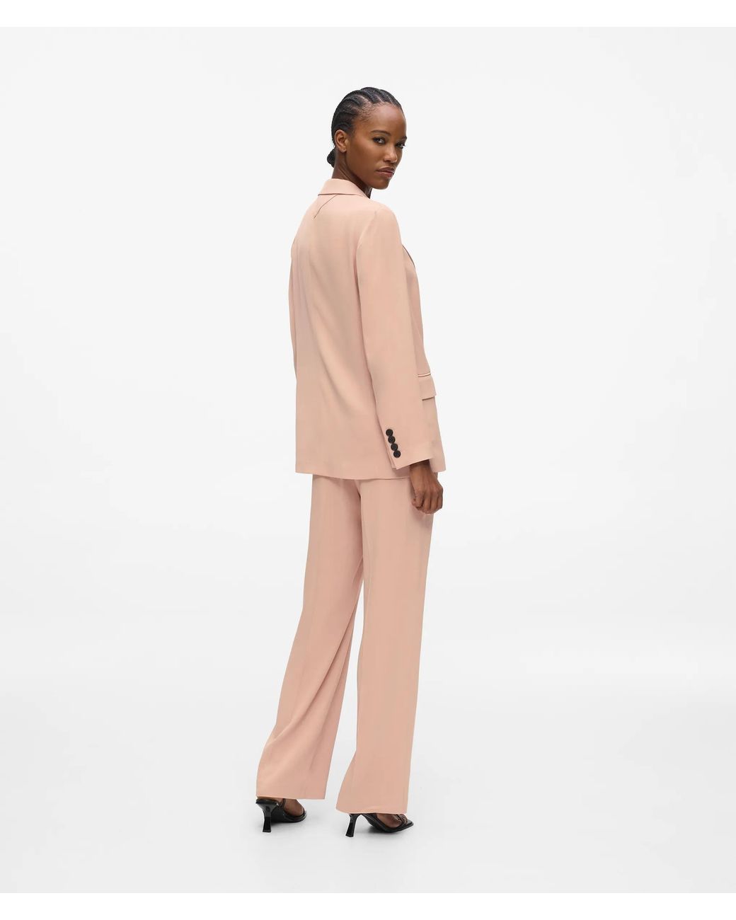 Karl Lagerfeld White Satin-Blend Pants