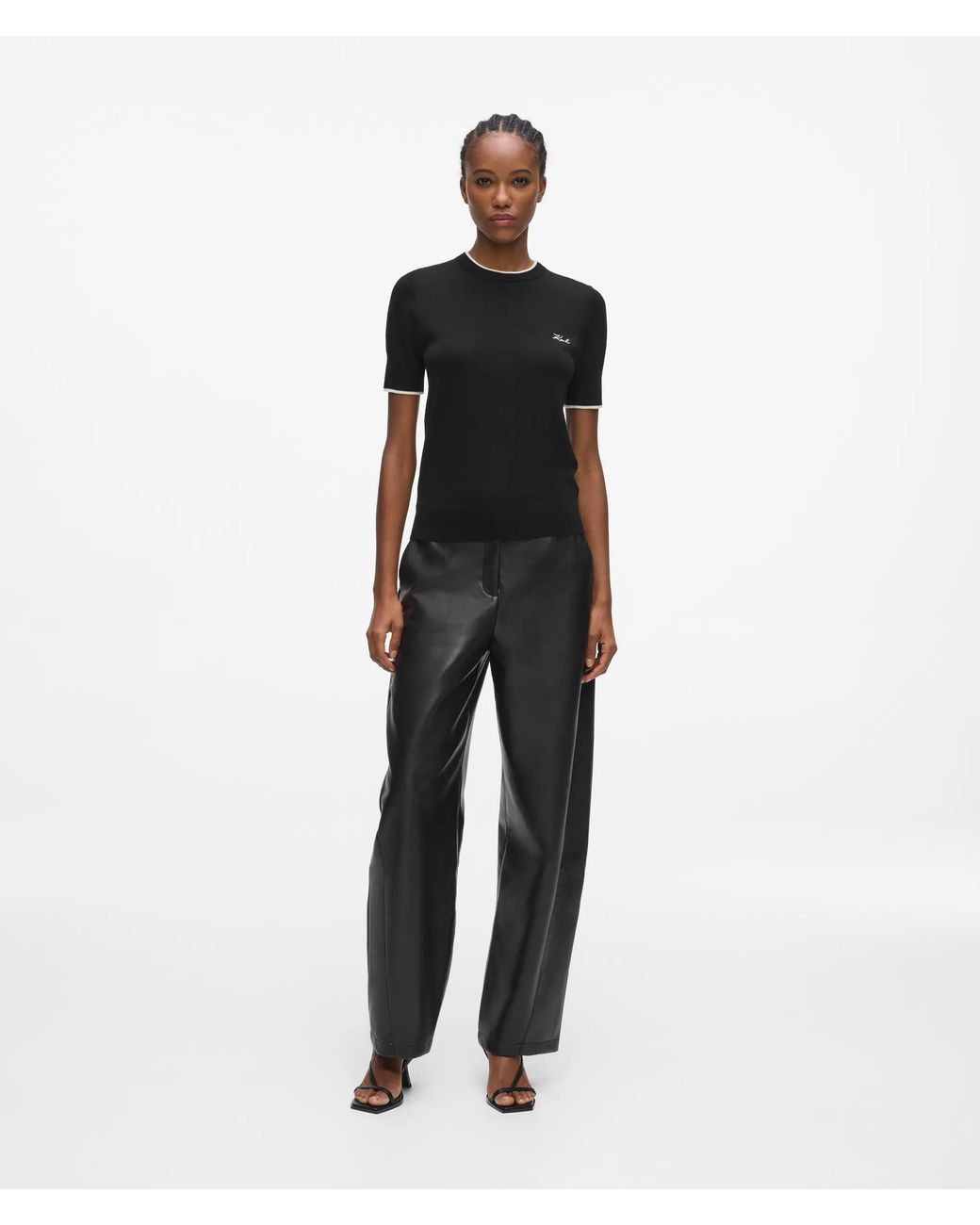 Karl Lagerfeld Black Merino Wool T-Shirt