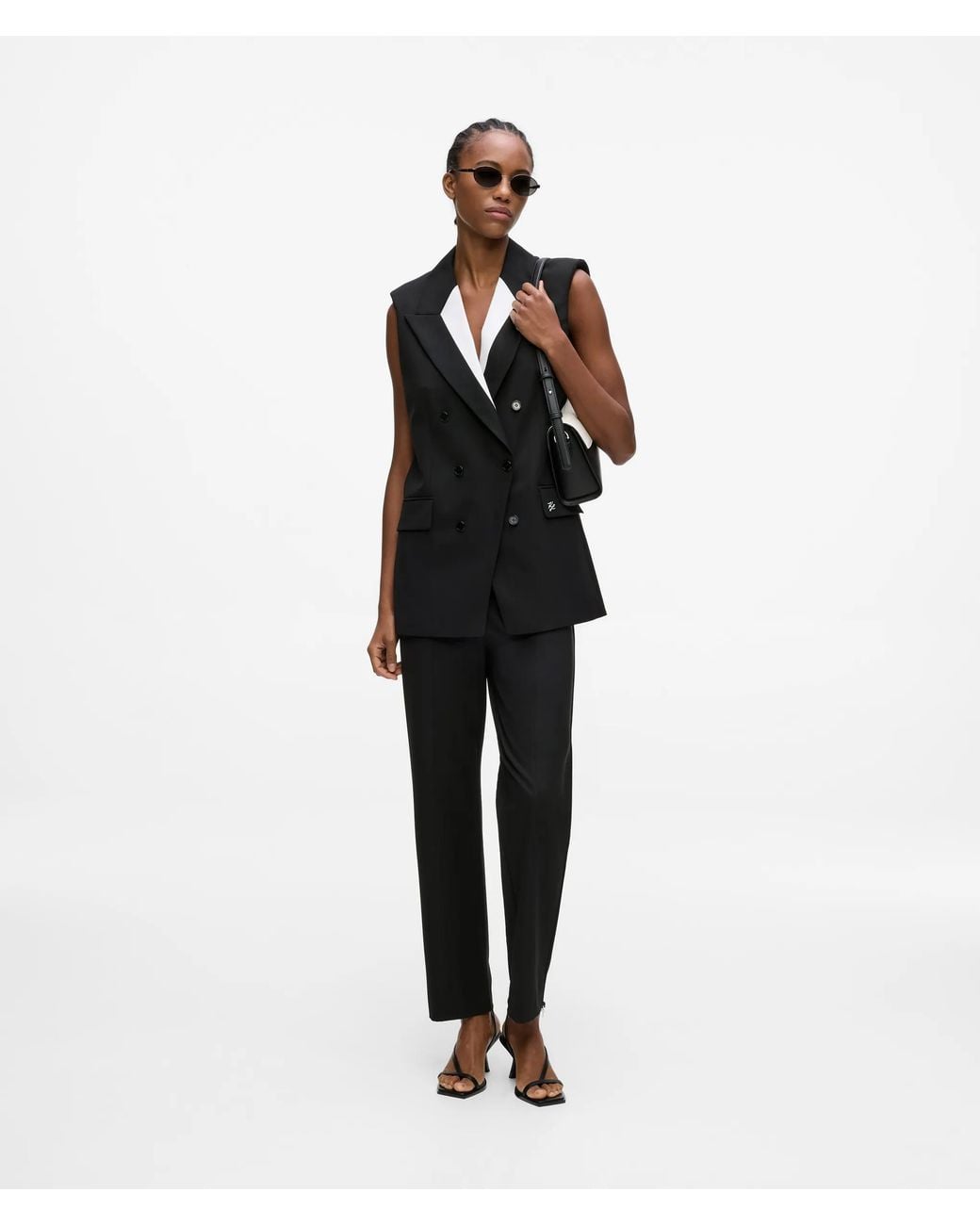 Karl Lagerfeld Black And Tailored Gilet