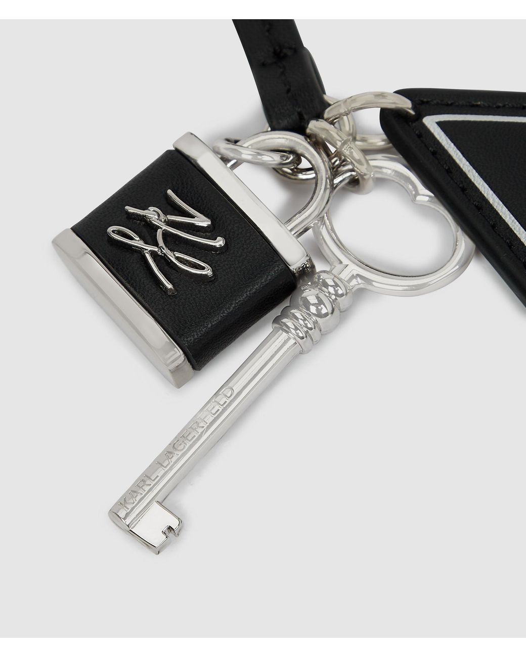 Karl Lagerfeld Black K/Autograph Padlock Charm