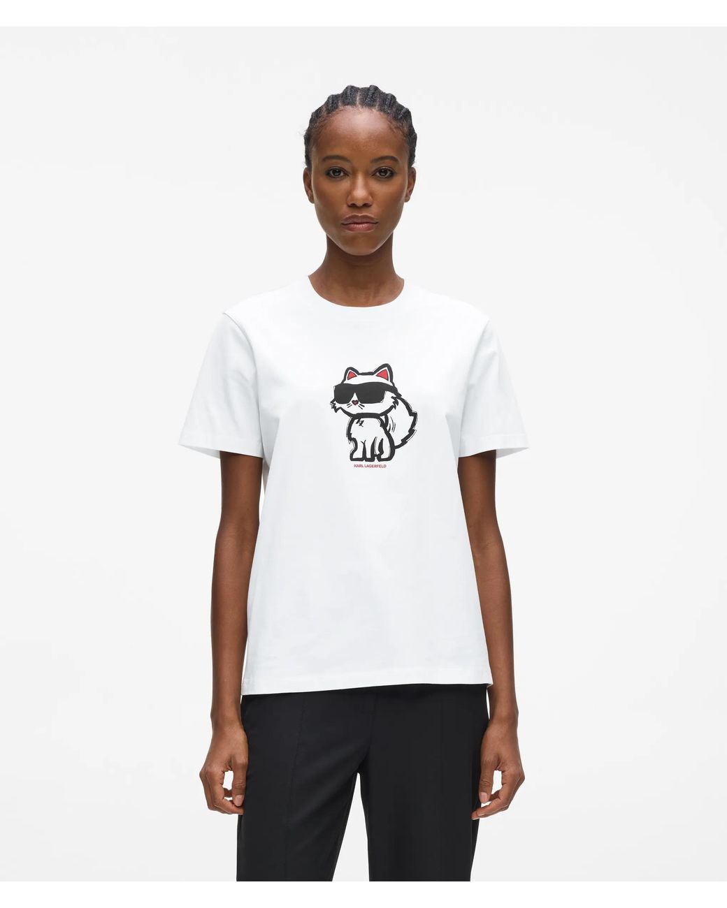 Karl Lagerfeld White Ikon Choupette T-Shirt
