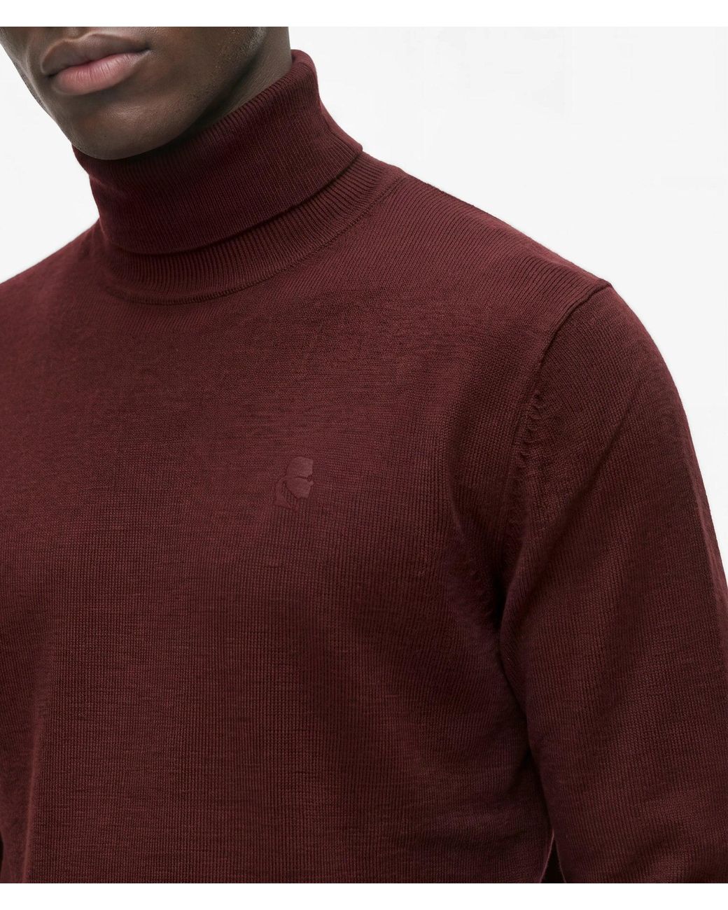 Karl Lagerfeld Red Wool Turtleneck Sweater for men