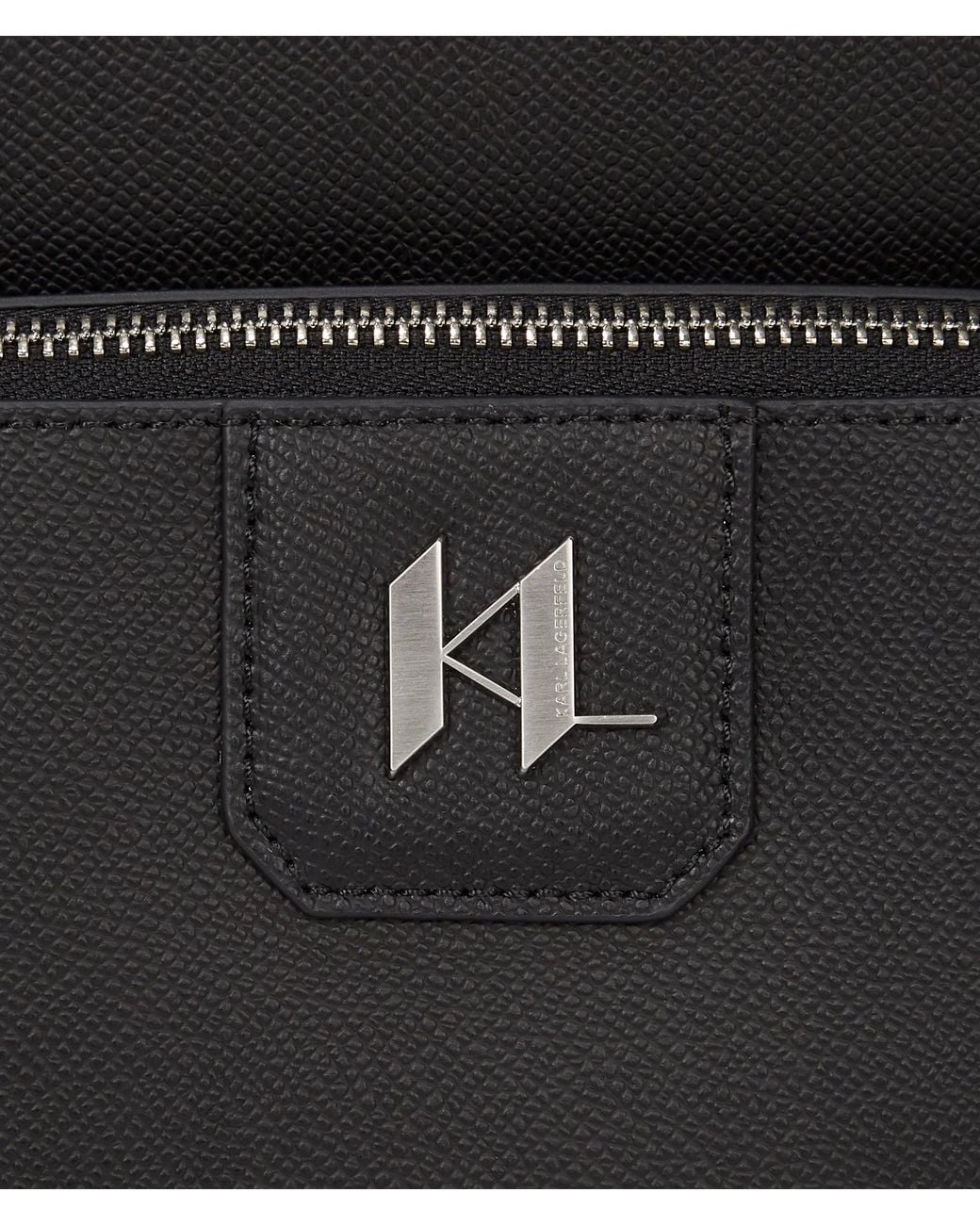 Karl Lagerfeld Black K/Monogram Leather Backpack for men